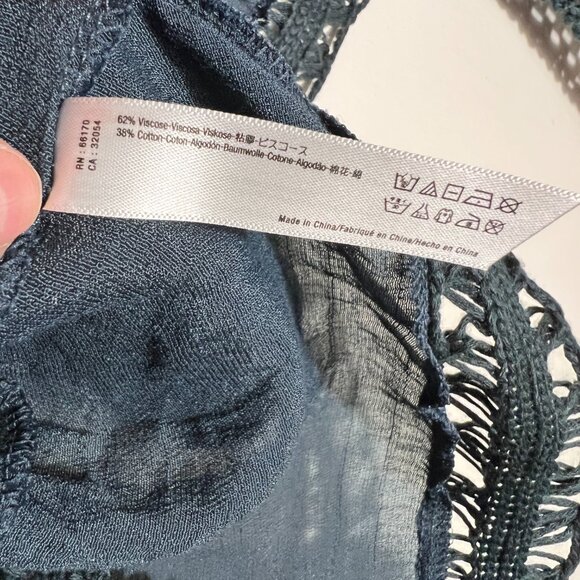 Anthropologie Evelyn K New York Esplanade Cover Cardigan Blue Crochet One Size - Picture 4 of 6